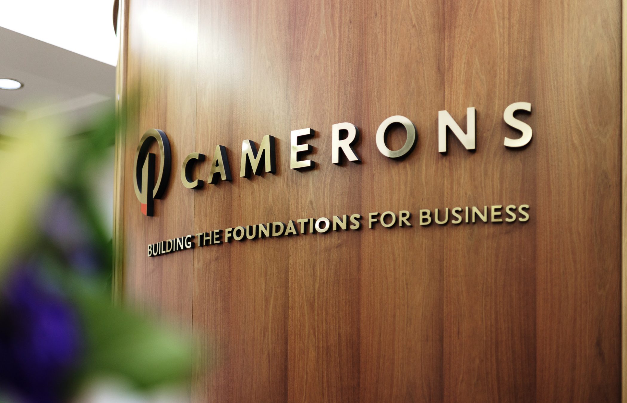Camerons Reception Sign
